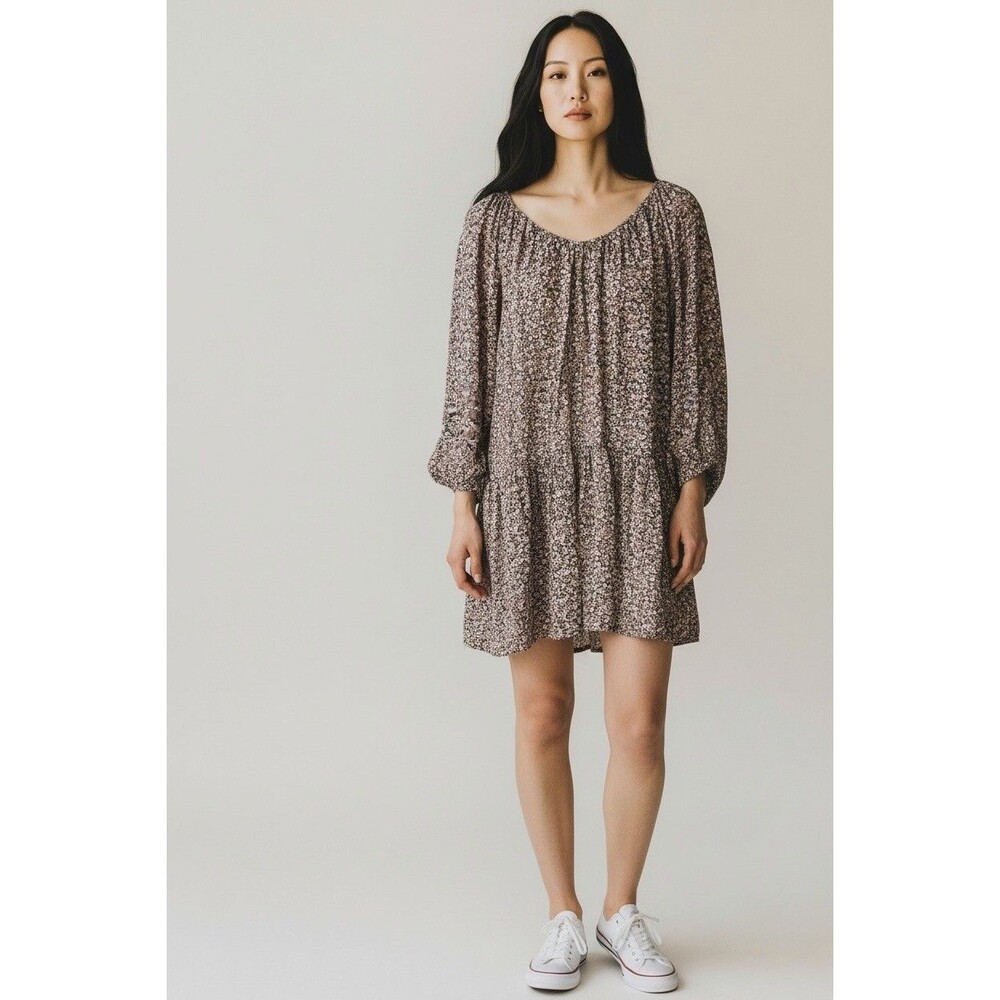 H&M Women's Floral Print Dress Women’s Size M Long Sleeve Ruffle